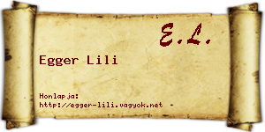 Egger Lili névjegykártya